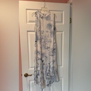 Calvin Klein white and blue Sleeveless Sundress